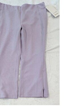 Lululemon Ribbed Softstreme Zip-Leg HR Crop 25" Womens Sz 14 in Lilac Ether